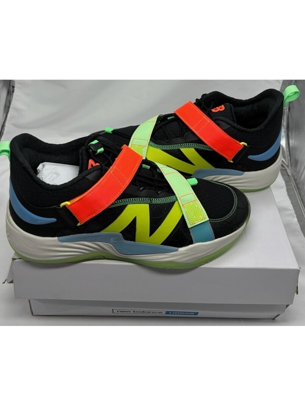 New Balance FuelCell Lindor 2 PreGame Black/Neon Low-Top Sneakers M 10 W 11.5
